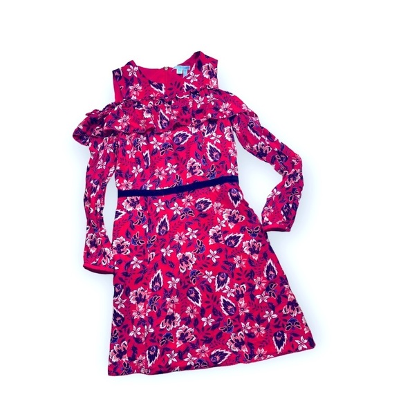 Draper James Francie Pink Floral Cold Shoulder Dress - Picture 3 of 4